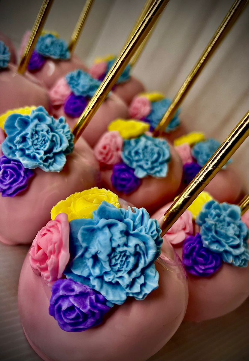 Floral candy apples